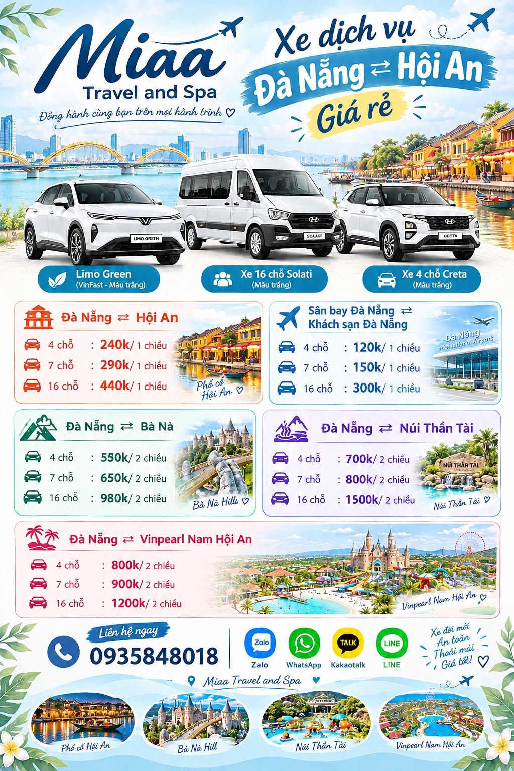 Giải pháp di chuyển trọn gói cho chuyến du lịch miền Trung